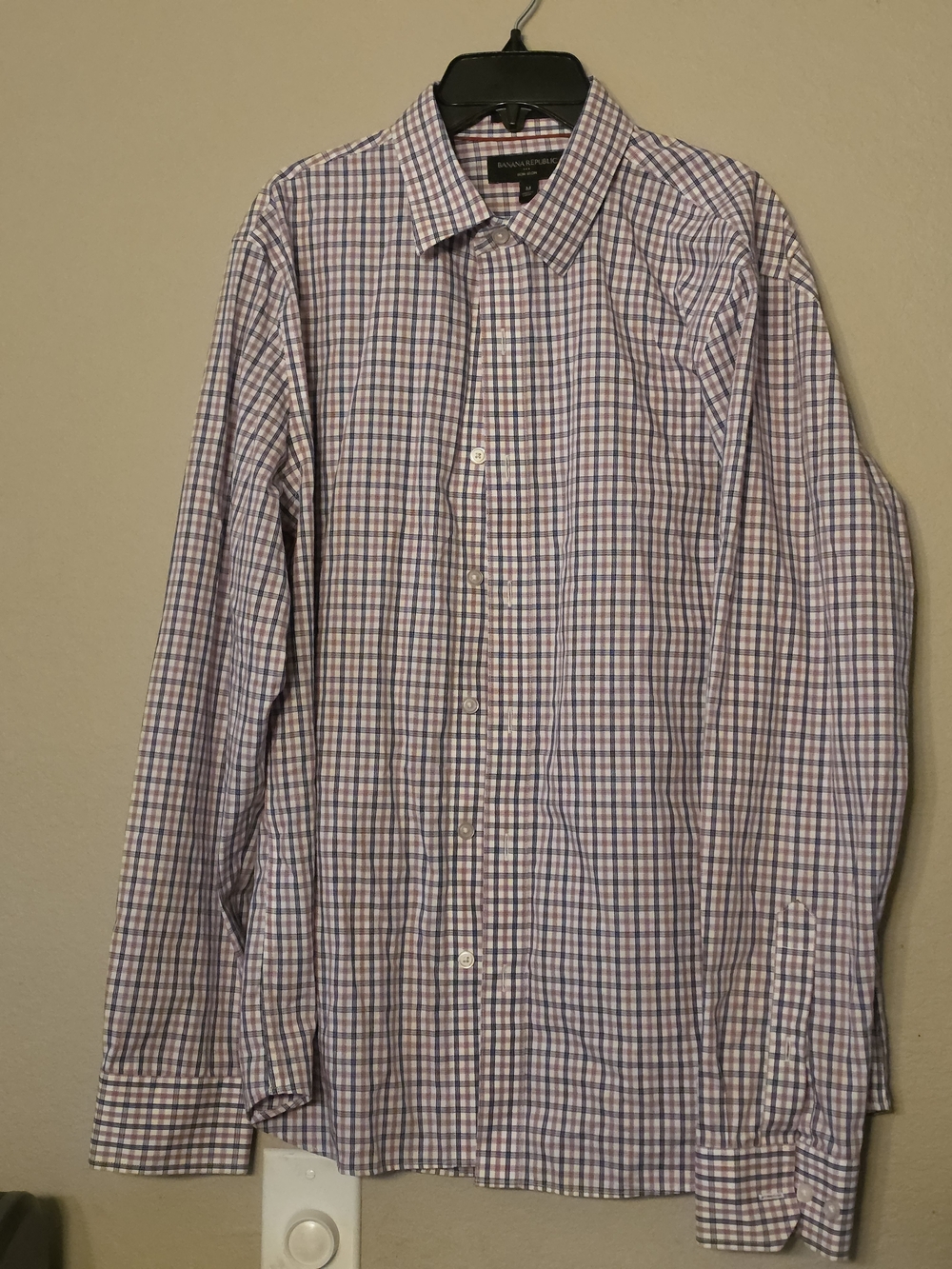 Banana Republic Blue & Pink Checked Dress Shirt